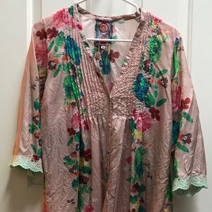 Sundance Johnny Was Silky Floral Top, M